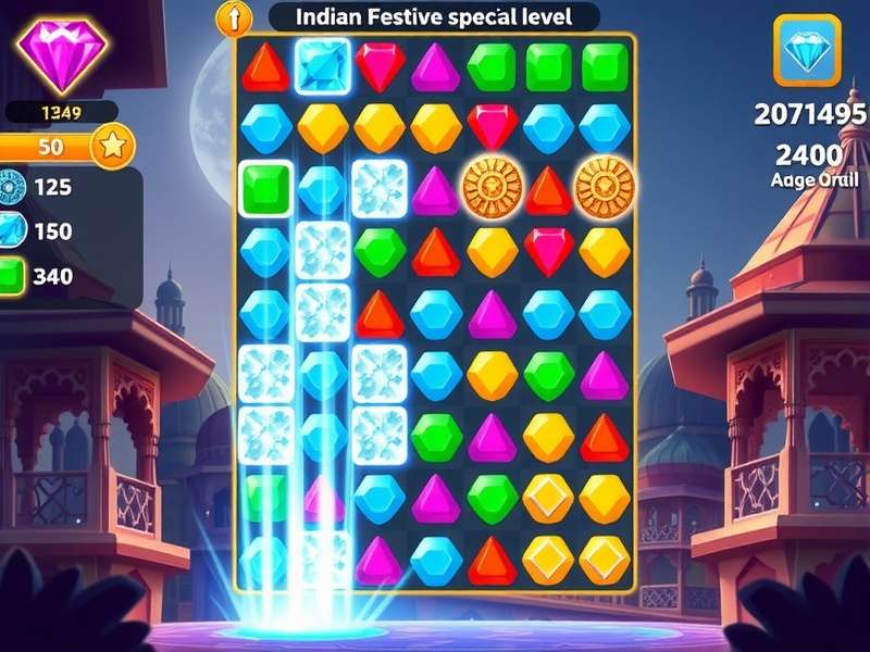 Diamond Legend Journey gameplay screenshot showing colorful gem matching